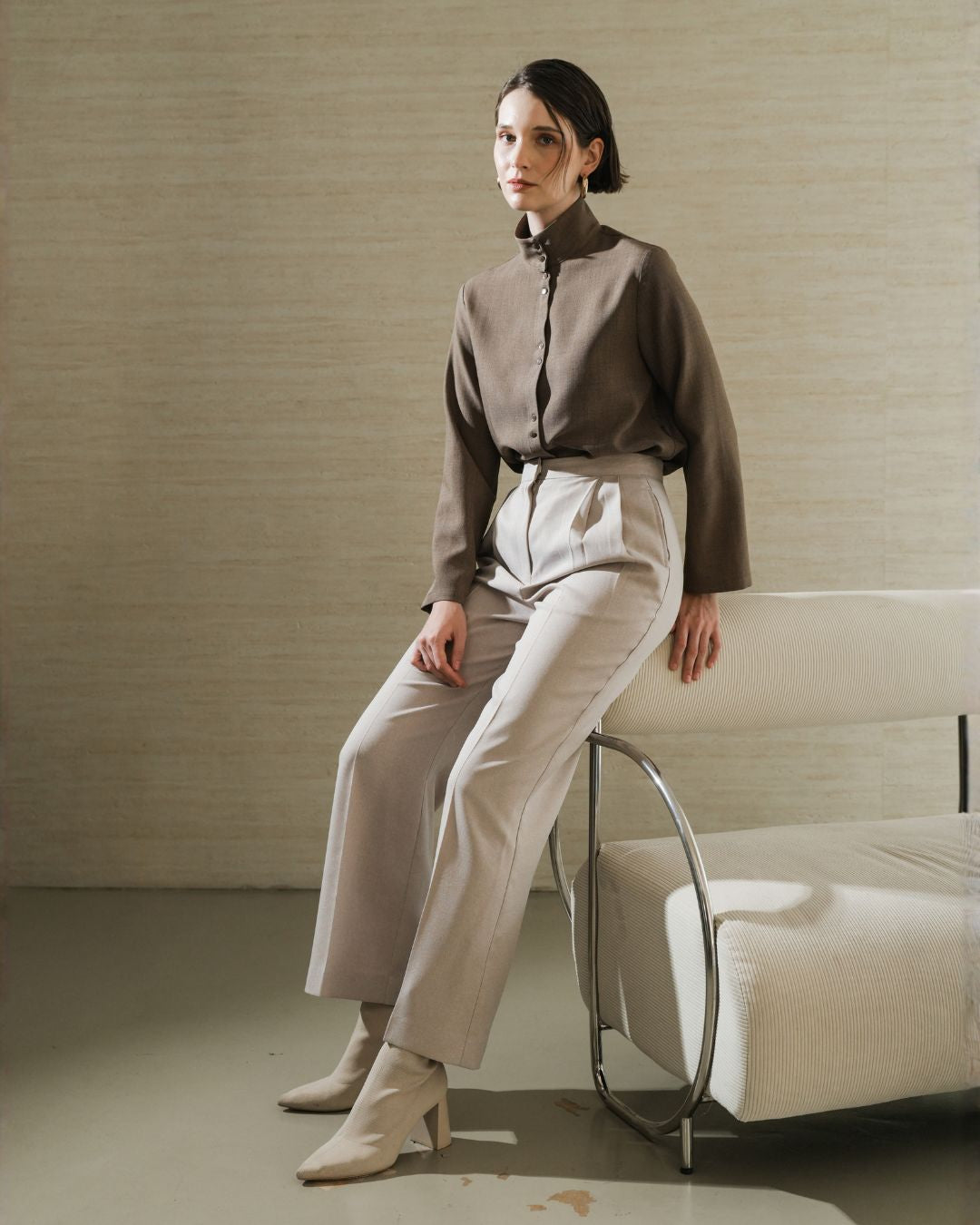 INVIO Analeia Stand Collar Blouse | Atasan Wanita - Leanne Collection