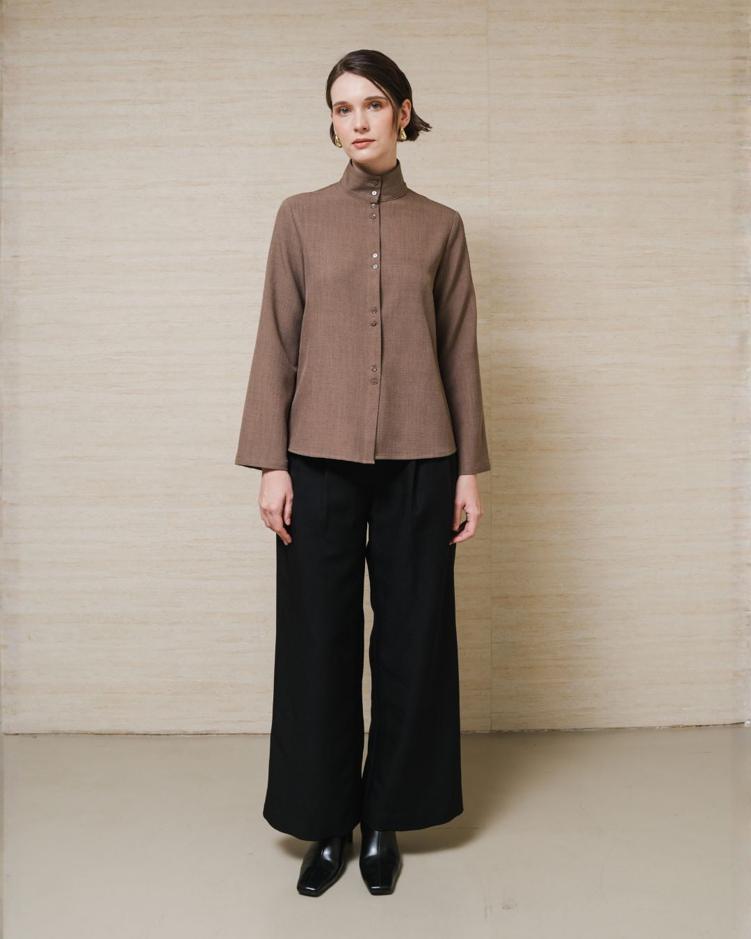 INVIO Analeia Stand Collar Blouse | Atasan Wanita - Leanne Collection