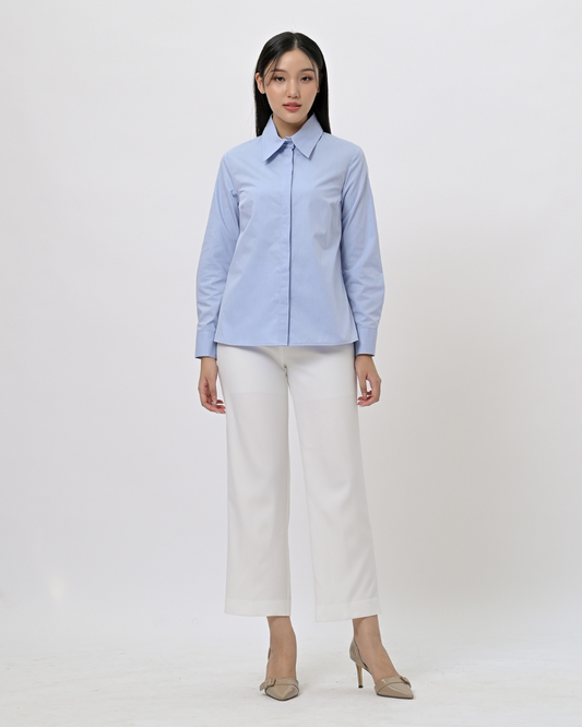 Frankie Twill Basic Shirt Light Blue