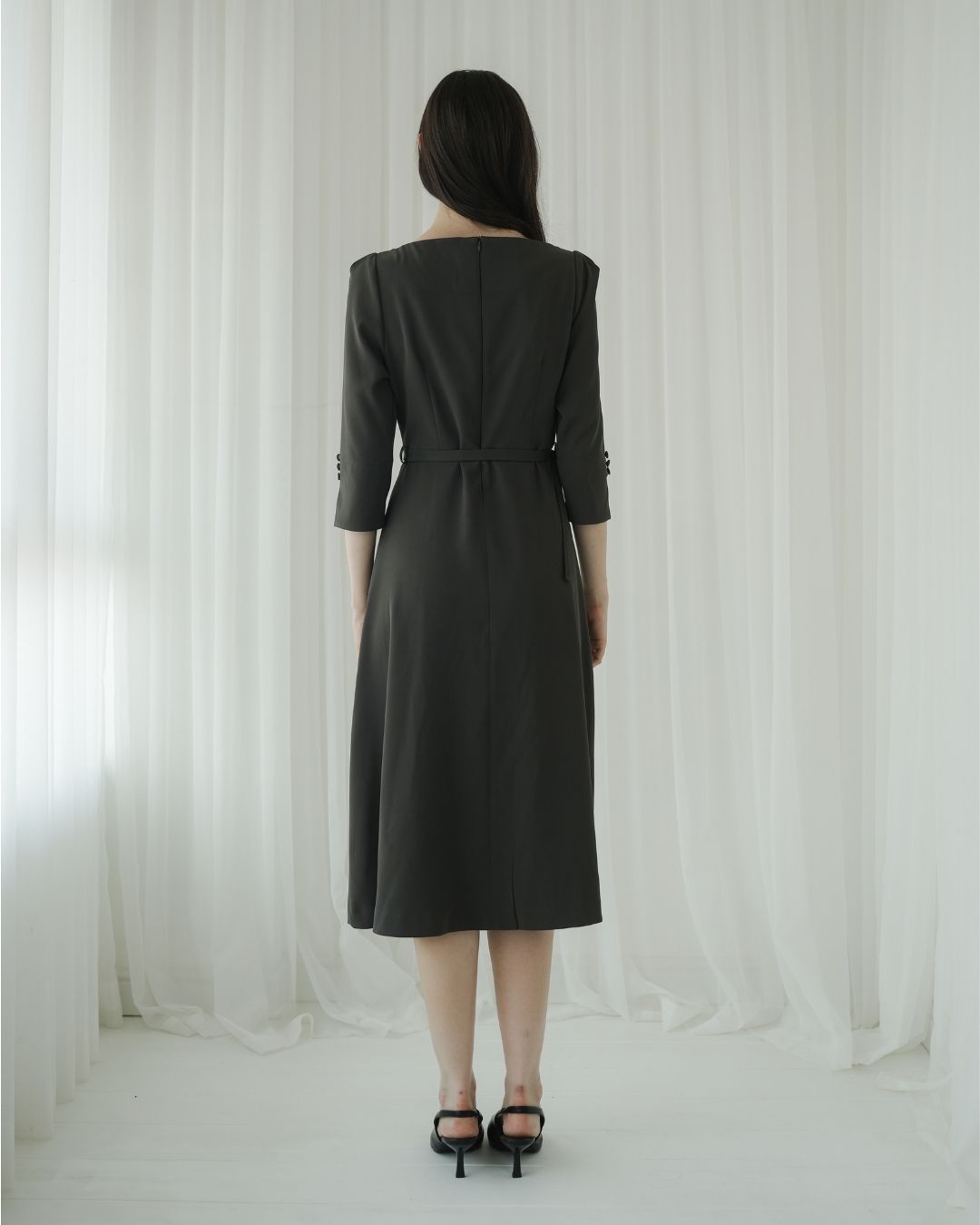Cassiel Eyelet Belt Dress