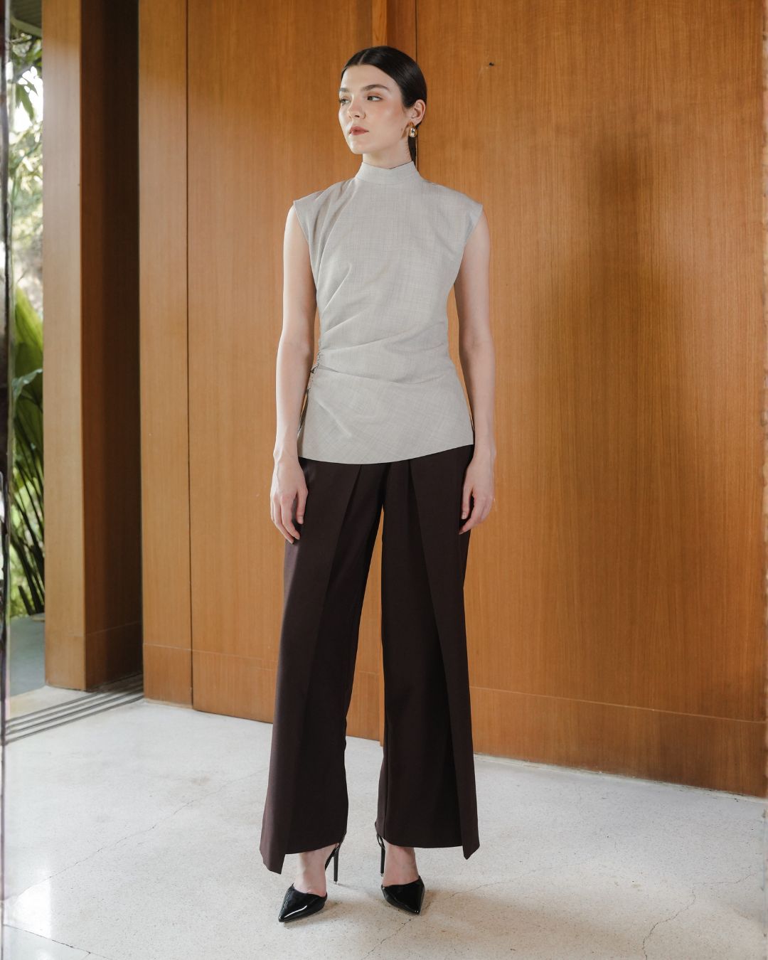 INVIO Blaire Side Ruched Blouse | Atasan Wanita - Amber Collection