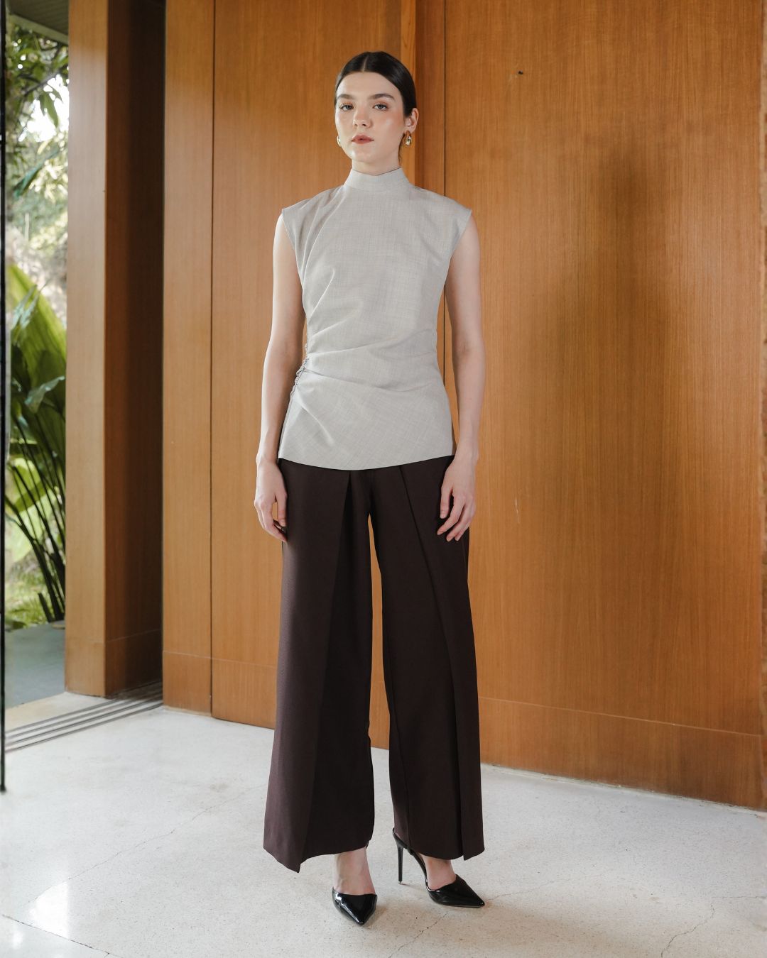 INVIO Blaire Side Ruched Blouse | Atasan Wanita - Amber Collection
