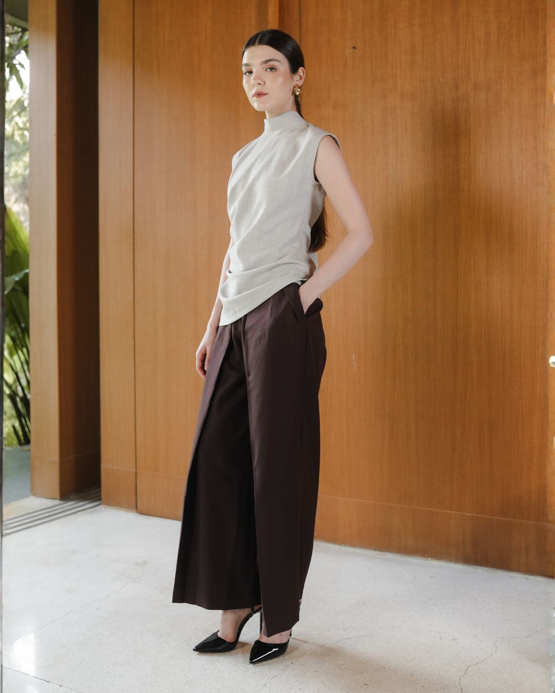 INVIO Blaire Side Ruched Blouse | Atasan Wanita - Amber Collection