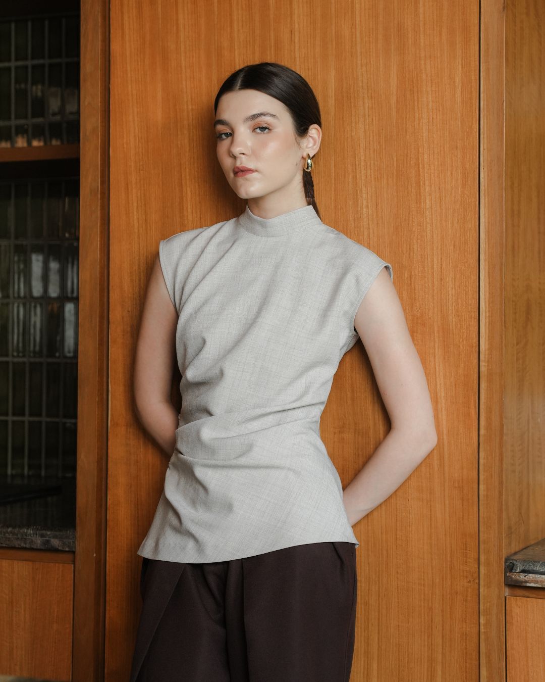 INVIO Blaire Side Ruched Blouse | Atasan Wanita - Amber Collection