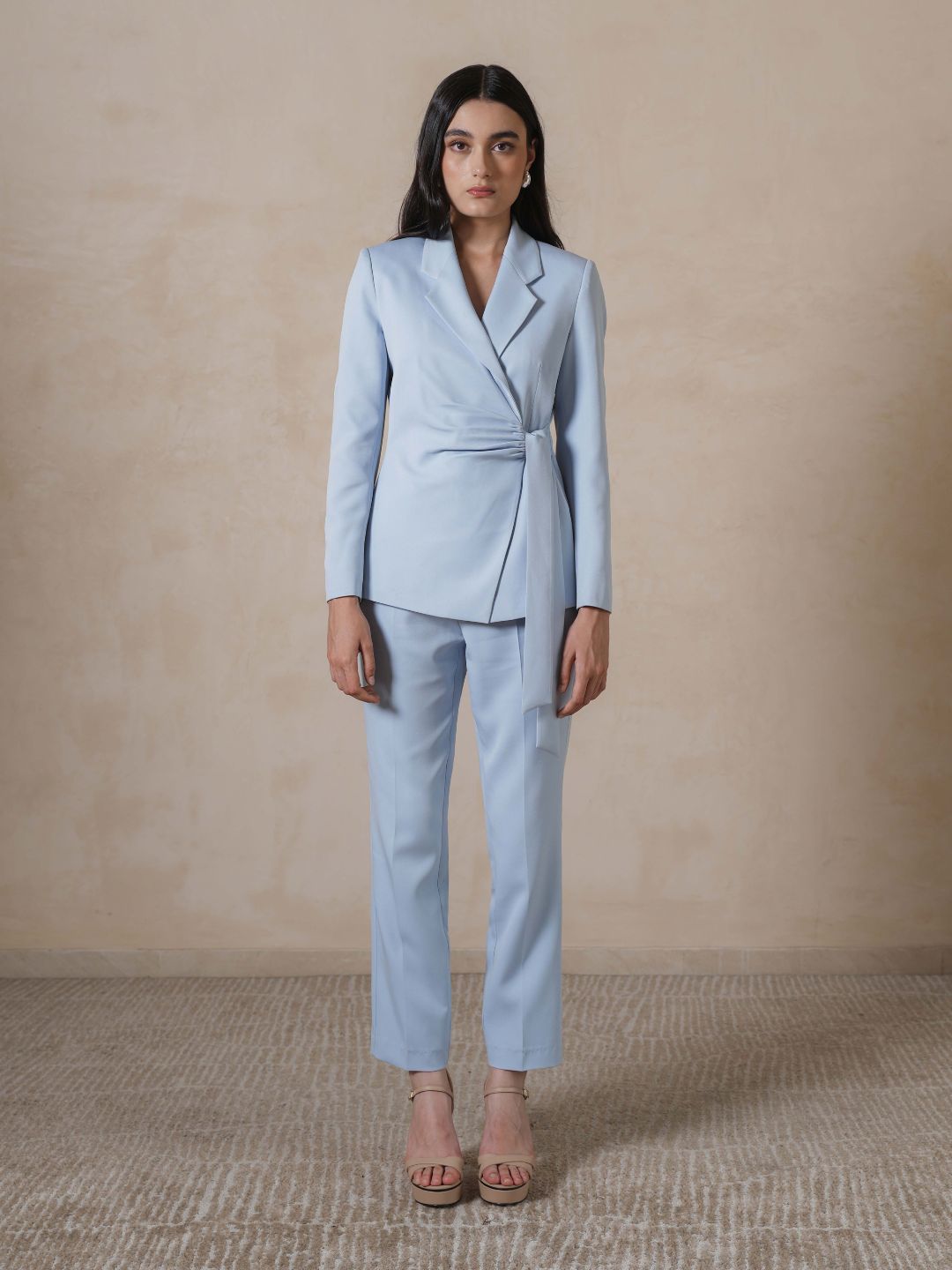 INVIO Darlene Ruched Tie Blazer | Jas Wanita - Marea Collection