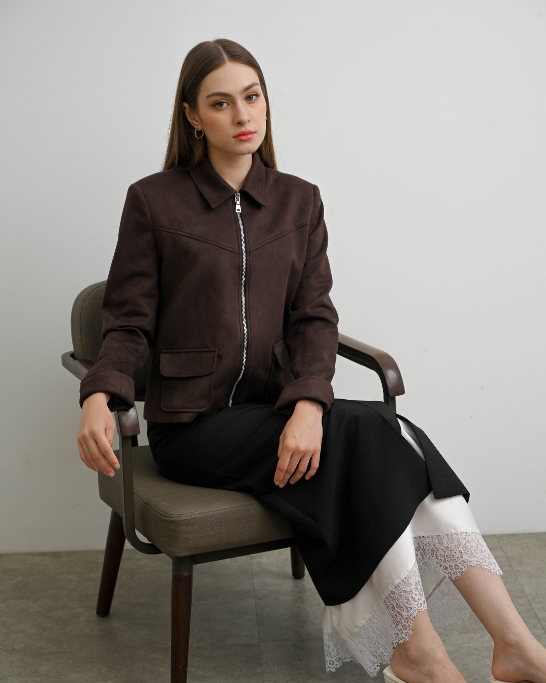 INVIO X Dwihanda Morrest Suede Zip Jacket | Jaket Wanita