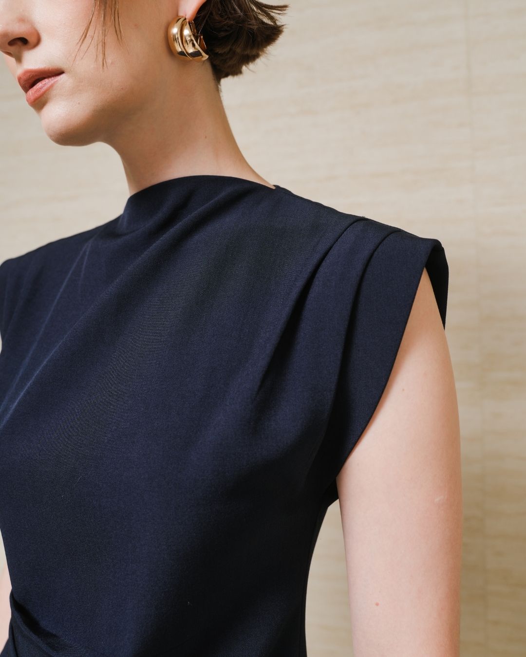 INVIO Amorete Draped Asymmetrical Blouse | Atasan Wanita Leanne Collection