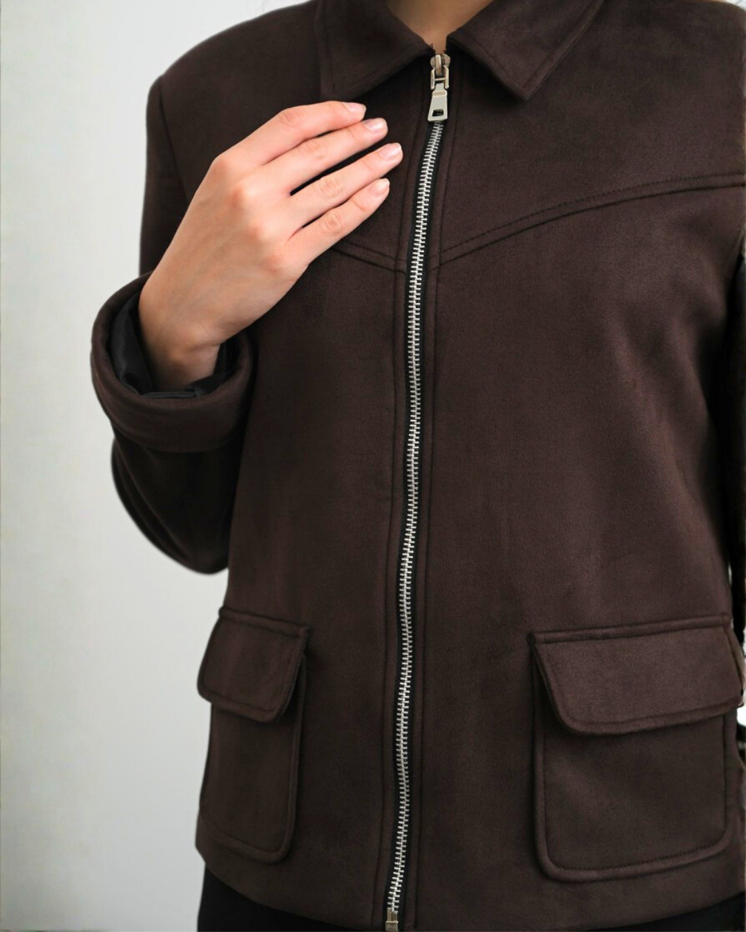 INVIO X Dwihanda Morrest Suede Zip Jacket | Jaket Wanita