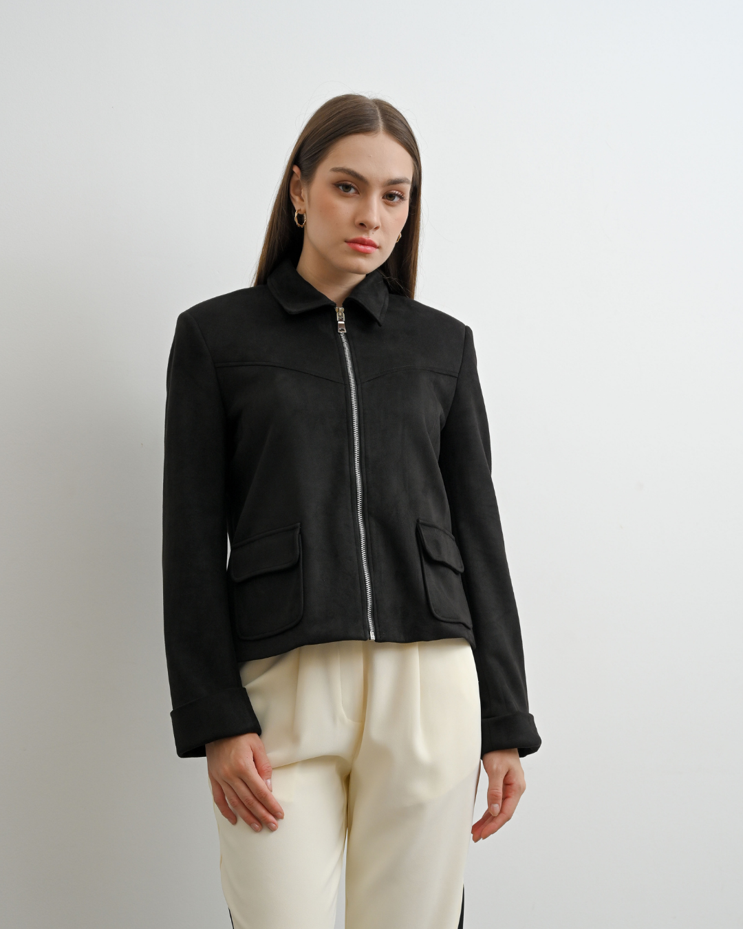 INVIO X Dwihanda Morrest Suede Zip Jacket | Jaket Wanita