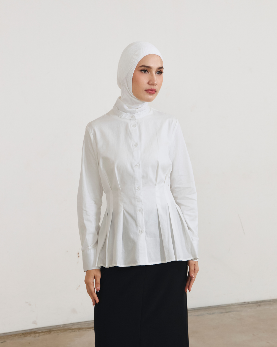 INVIO X Dwihanda Seraphine Pleated Peplum Shirt | Atasan Wanita
