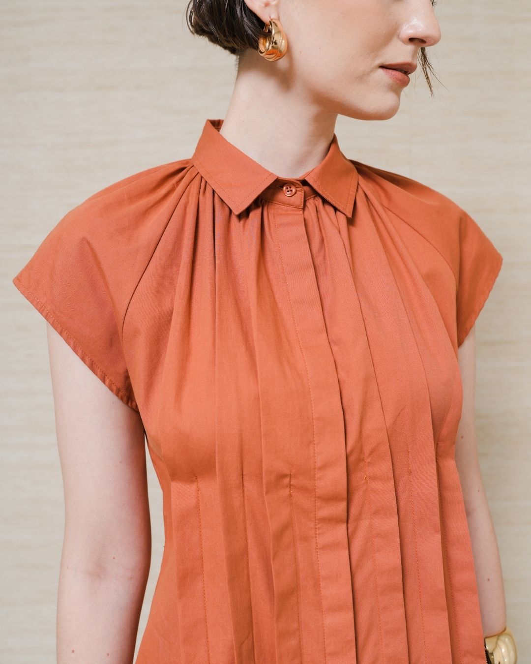 INVIO Anora Pleated Cotton Dress | Dress Wanita - Leanne Collection