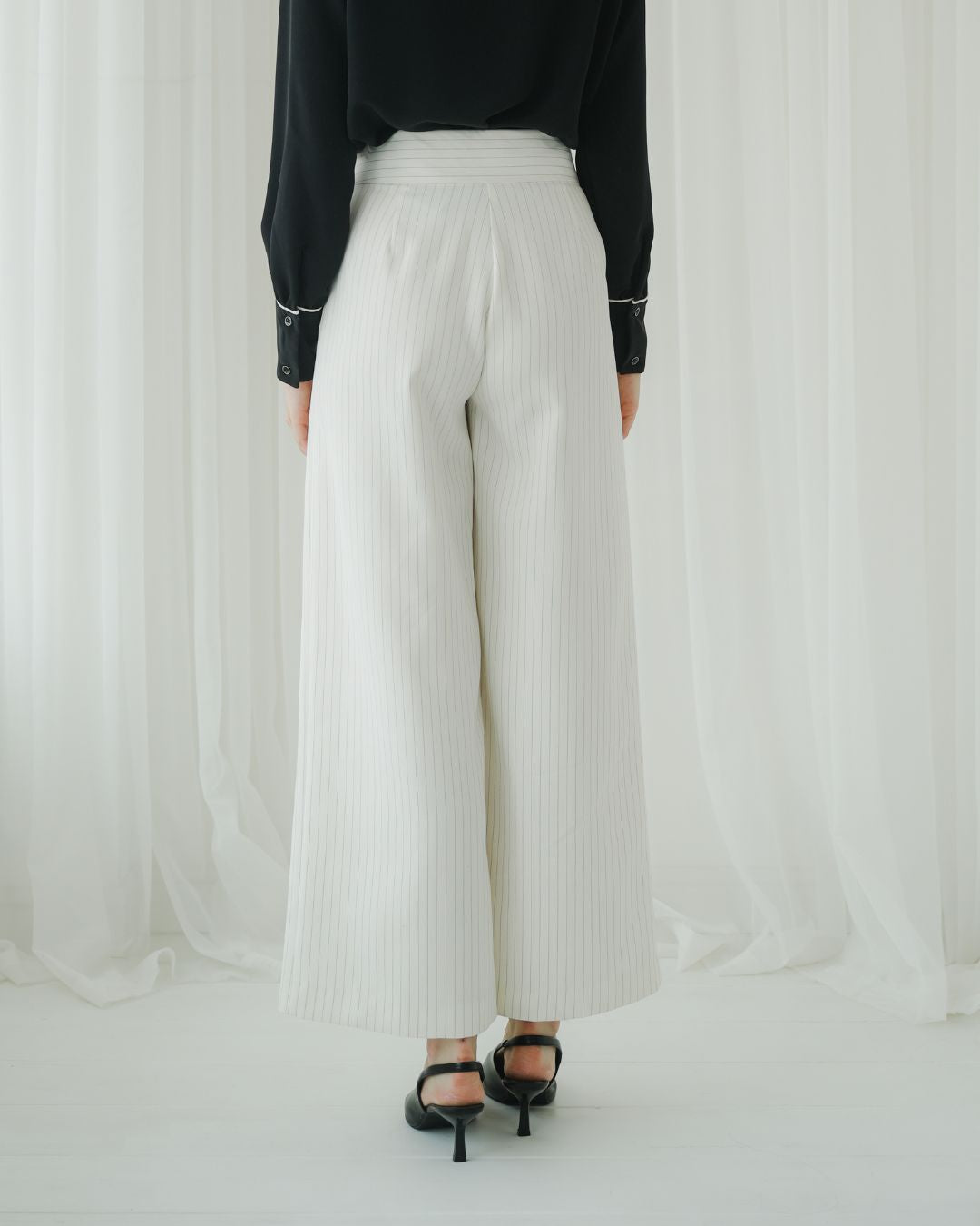 Camellia Pinstripe Two Button Trousers