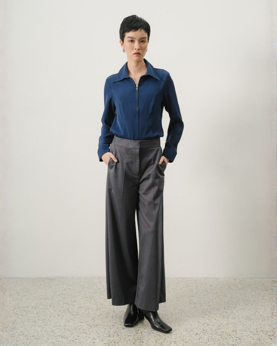 INVIO Vince Stretch-Tailored Loose Trousers | Celana Wanita