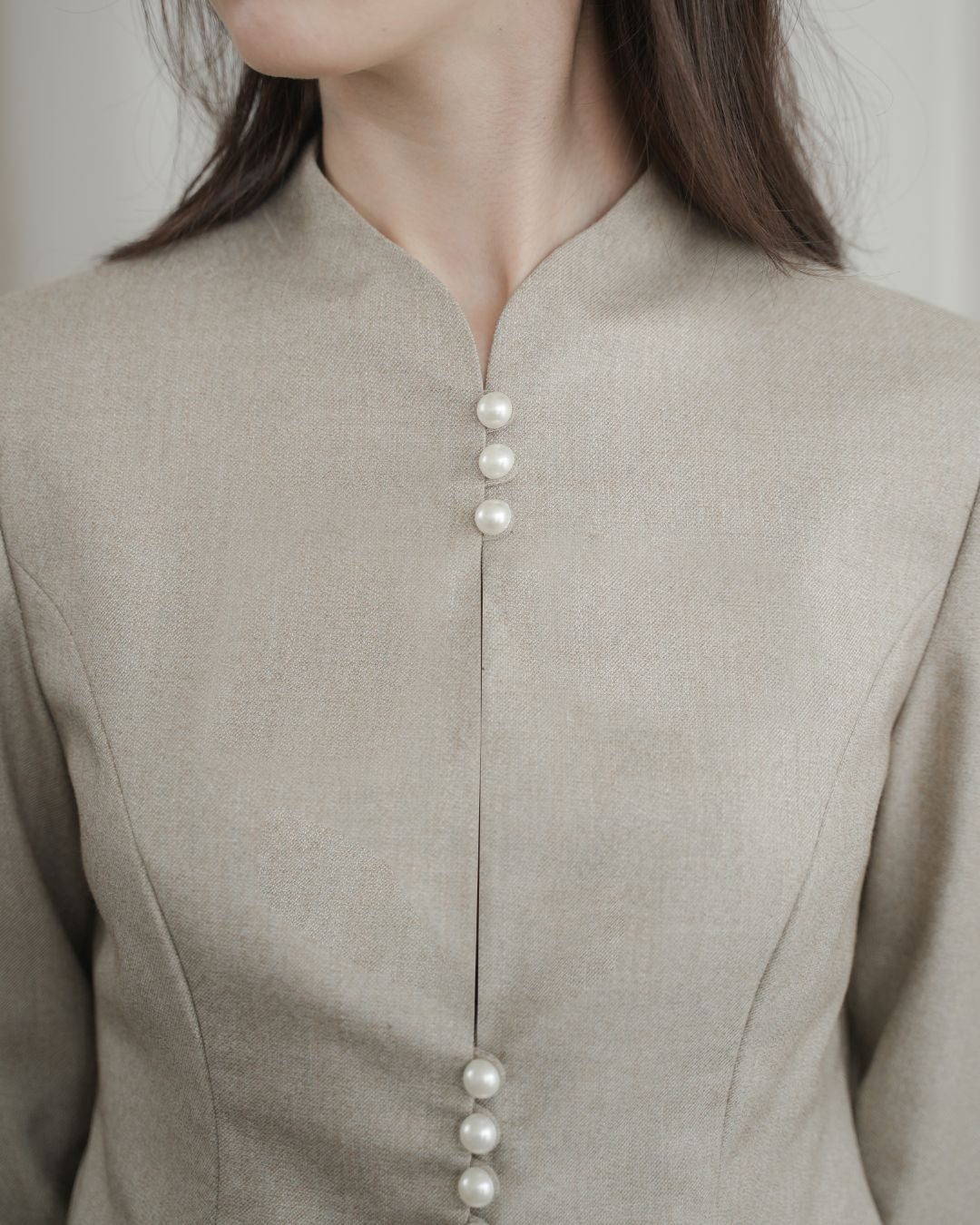 Caryn Pearl Button Blazer