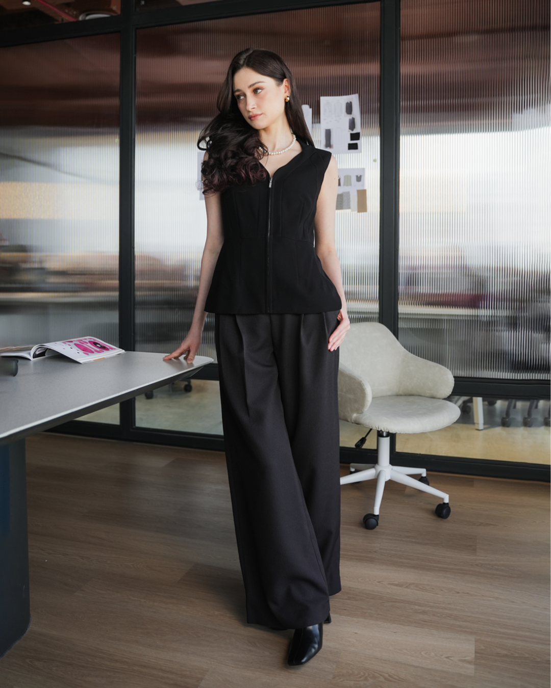 INVIO Sachs Zip Peplum Top | Atasan Wanita - Runway