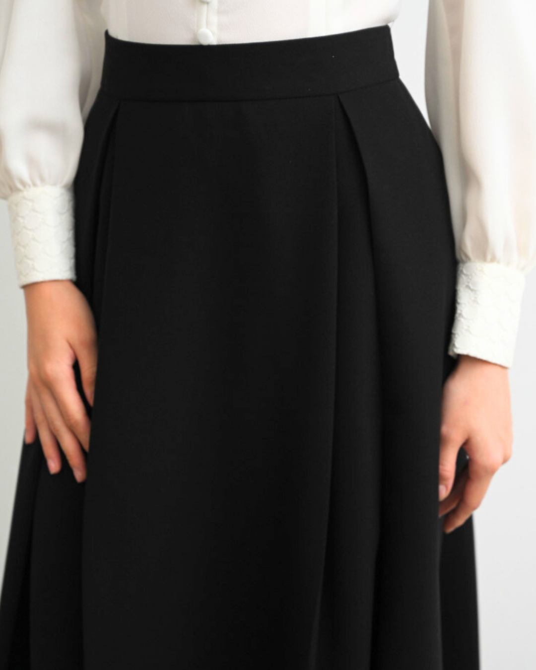 INVIO Milena A-Line Pleated Midi Skirt | Rok Wanita - Arch & Edge