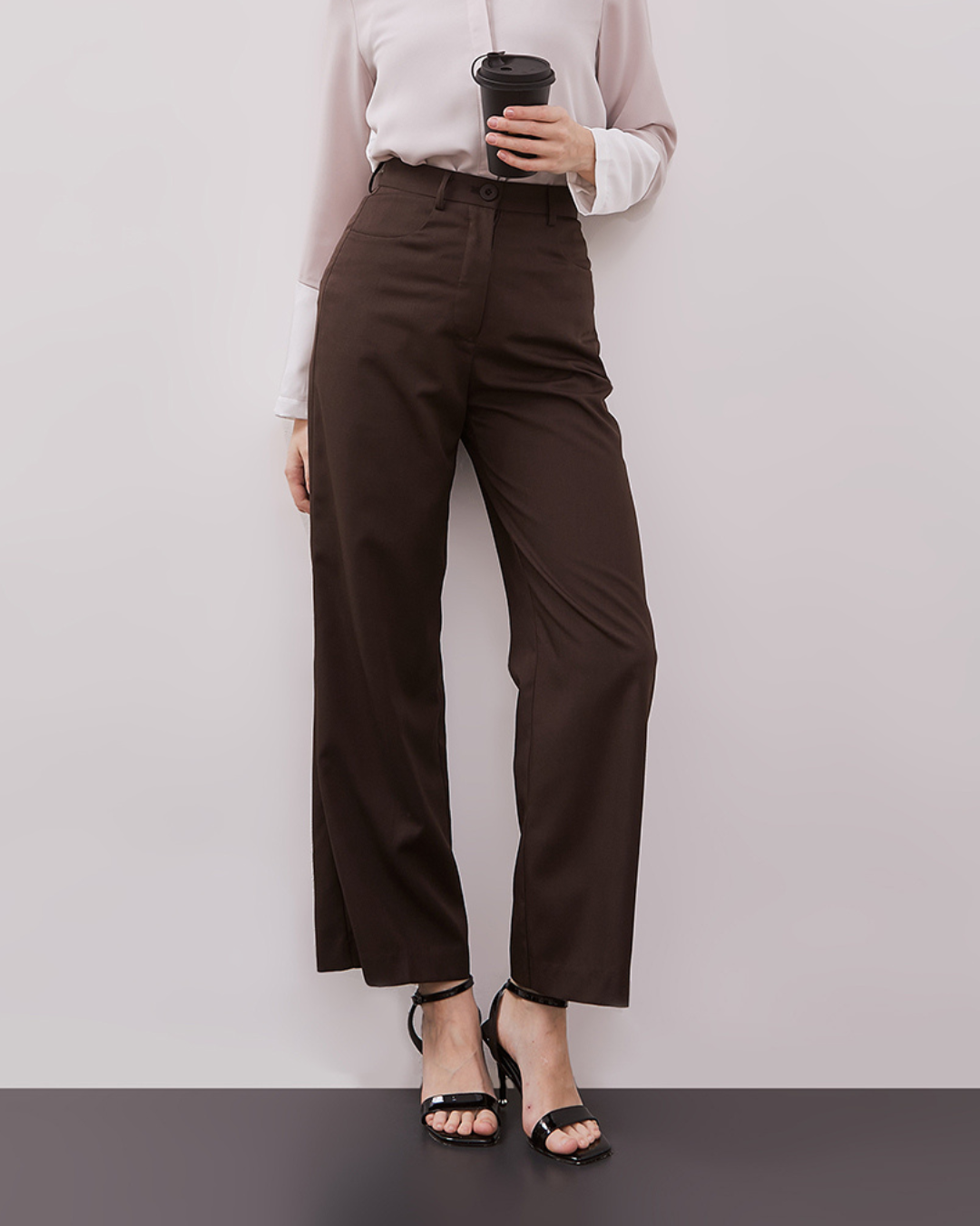 INVIO Lucy Straight - Leg Trouser | Atasan Wanita - Espresso