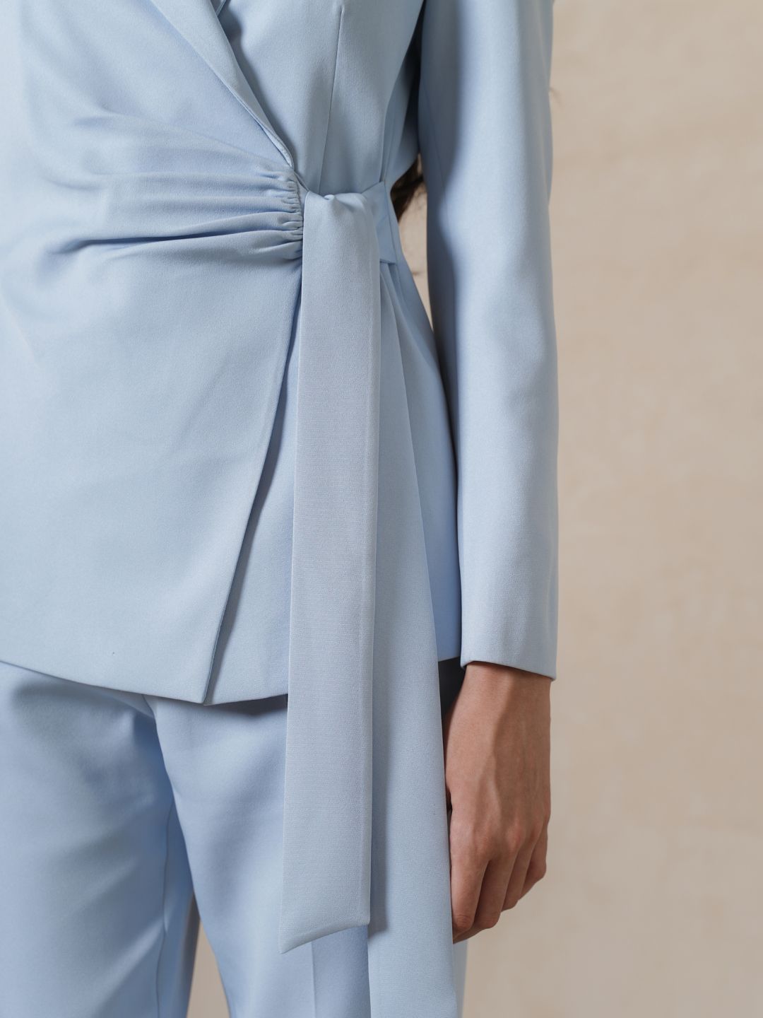 INVIO Darlene Ruched Tie Blazer | Jas Wanita - Marea Collection