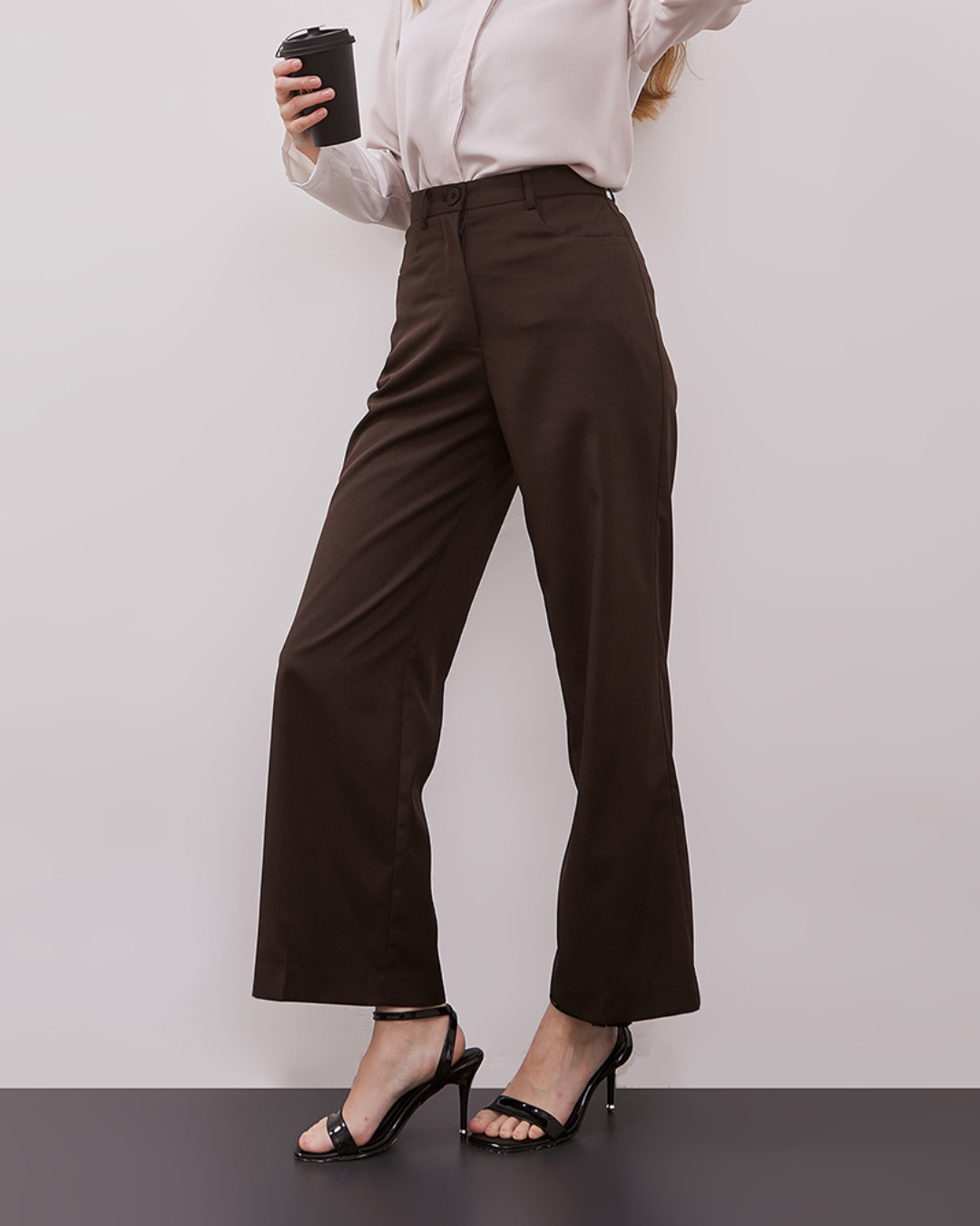 INVIO Lucy Straight - Leg Trouser | Atasan Wanita - Espresso