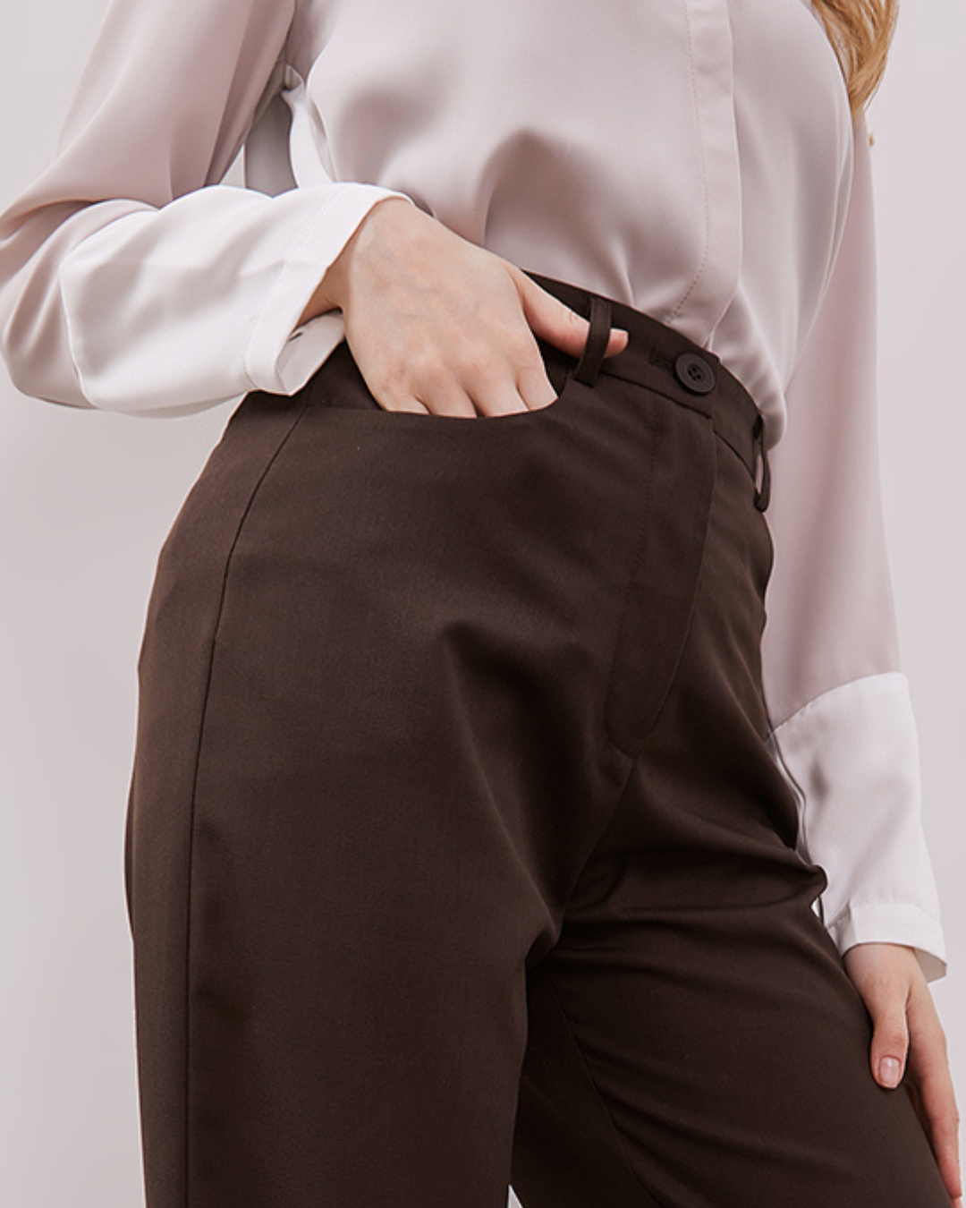 INVIO Lucy Straight - Leg Trouser | Atasan Wanita - Espresso