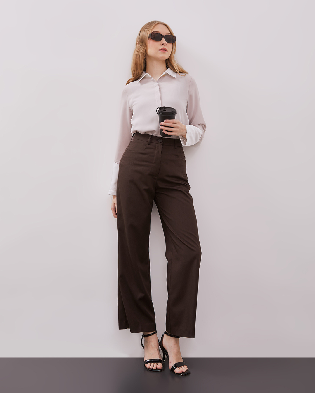 INVIO Lucy Straight - Leg Trouser | Atasan Wanita - Espresso