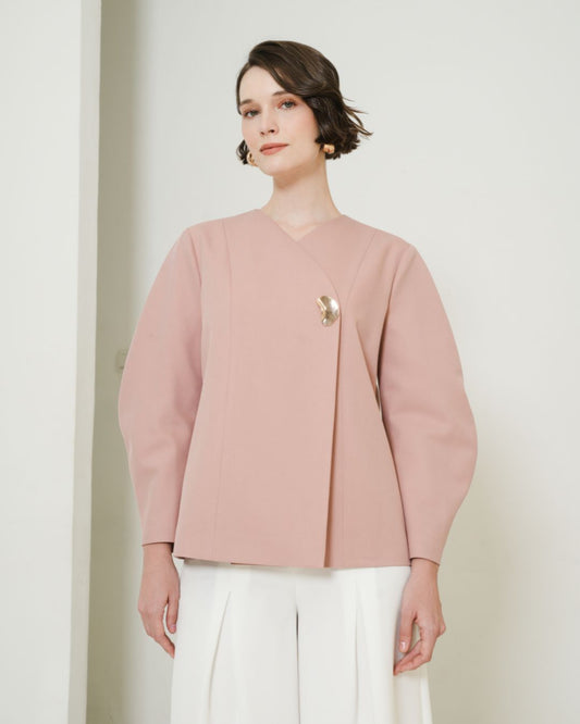 INVIO Alesia Barrel Sleeve Blazer Dusty Pink | Jas Wanita - Leanne Collection
