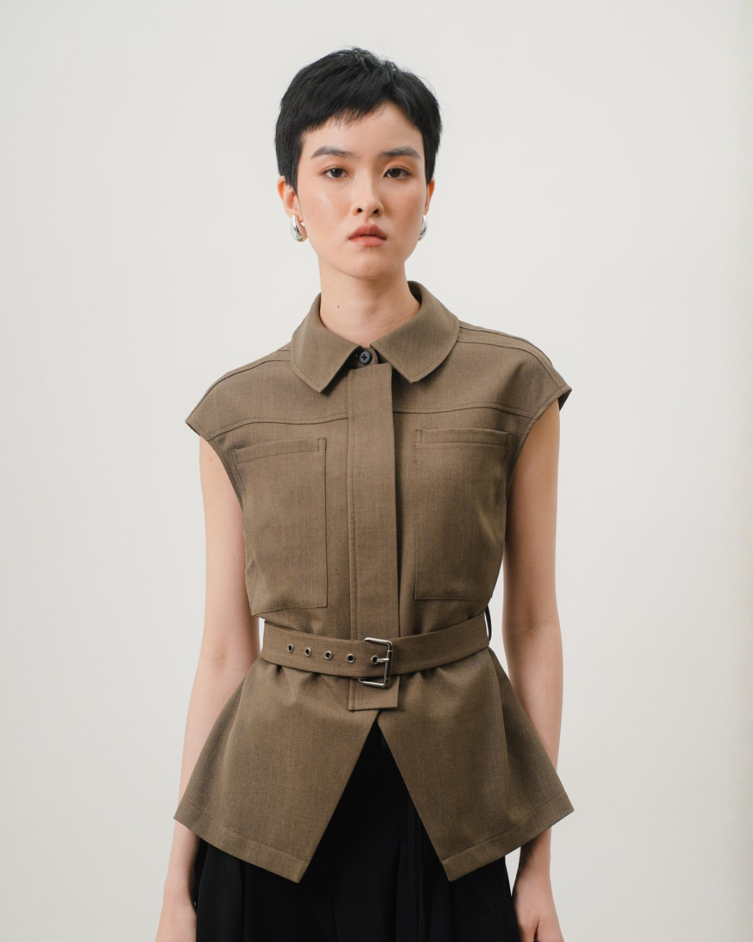 INVIO Vallie Belted Blouse | Atasan Kemeja Wanita - Resonance