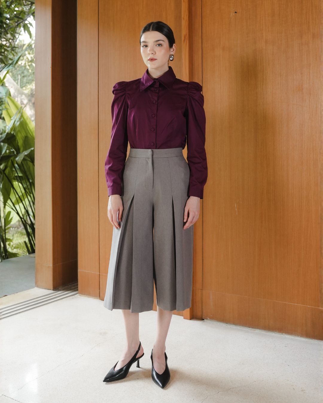 INVIO Bellora Midi Crease Trousers | Celana Wanita - Amber Collection