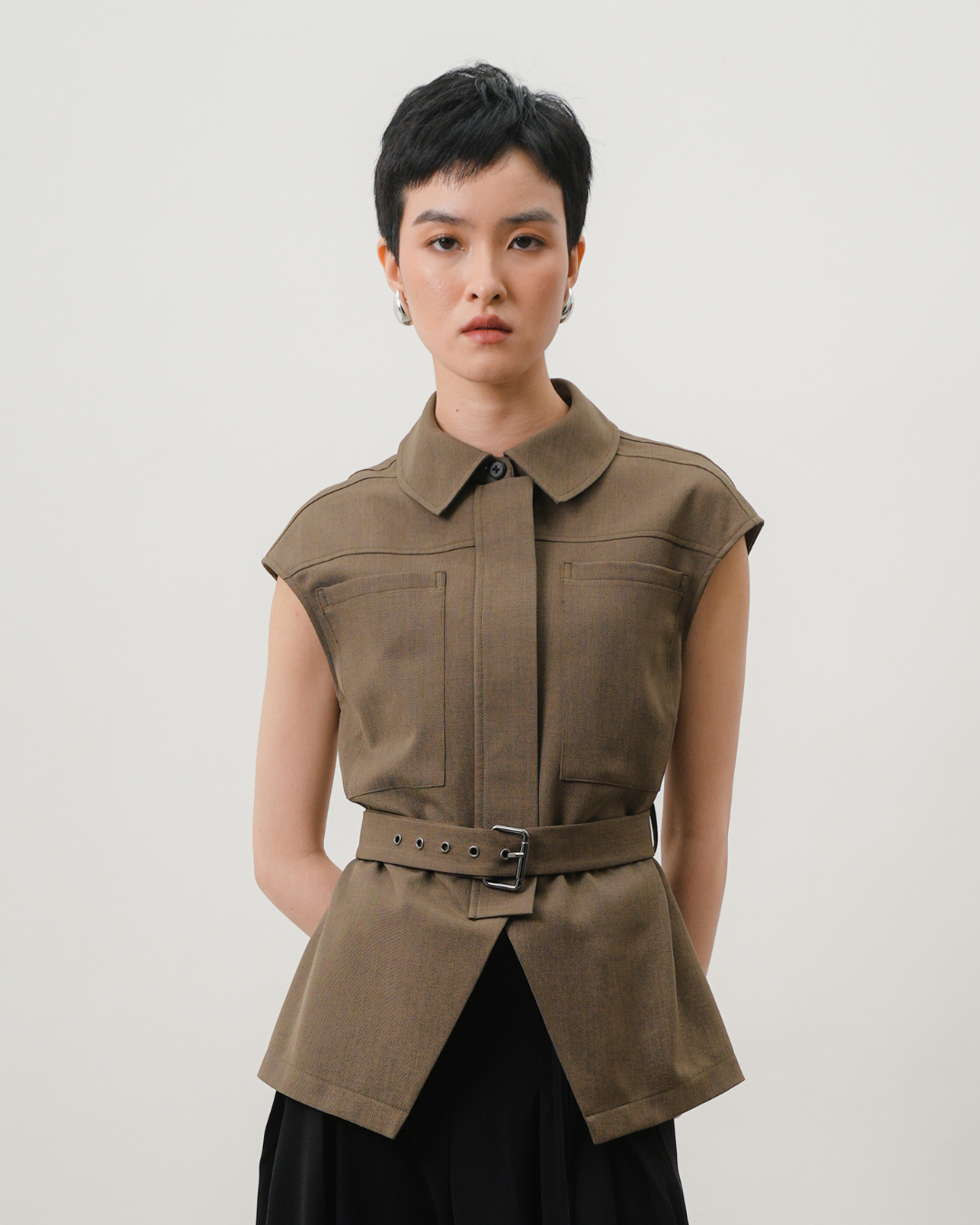 INVIO Vallie Belted Blouse | Atasan Kemeja Wanita - Resonance
