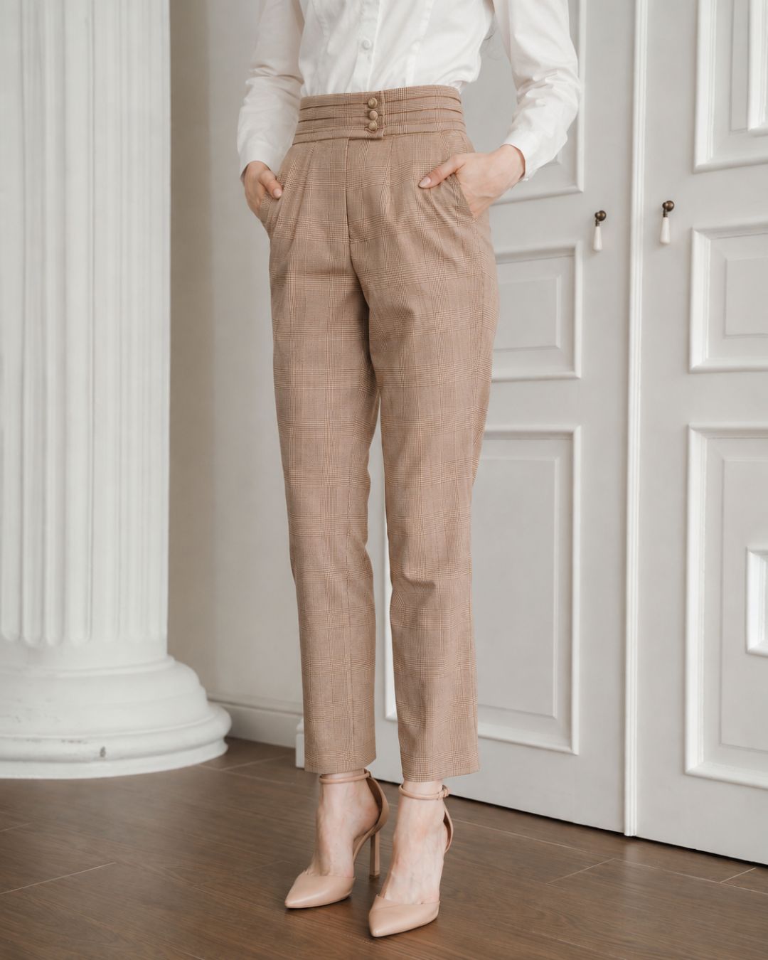 Cliona Tweed Tripple Button Trousers