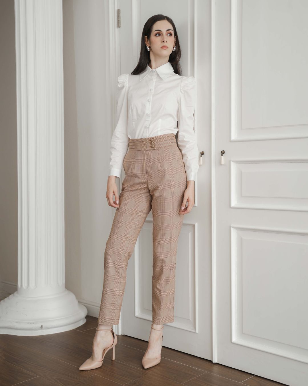 Cliona Tweed Tripple Button Trousers