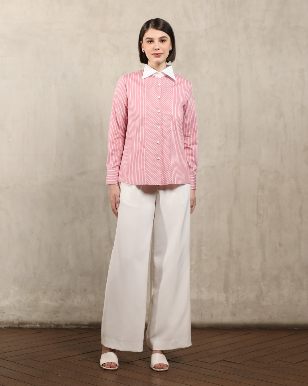 Jovany Multiway Stripe Shirt | Kemeja Wanita - Classy Missy