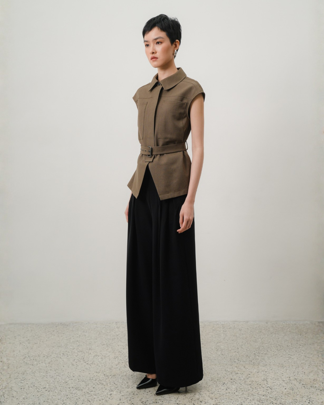 INVIO Vallie Belted Blouse | Atasan Kemeja Wanita - Resonance