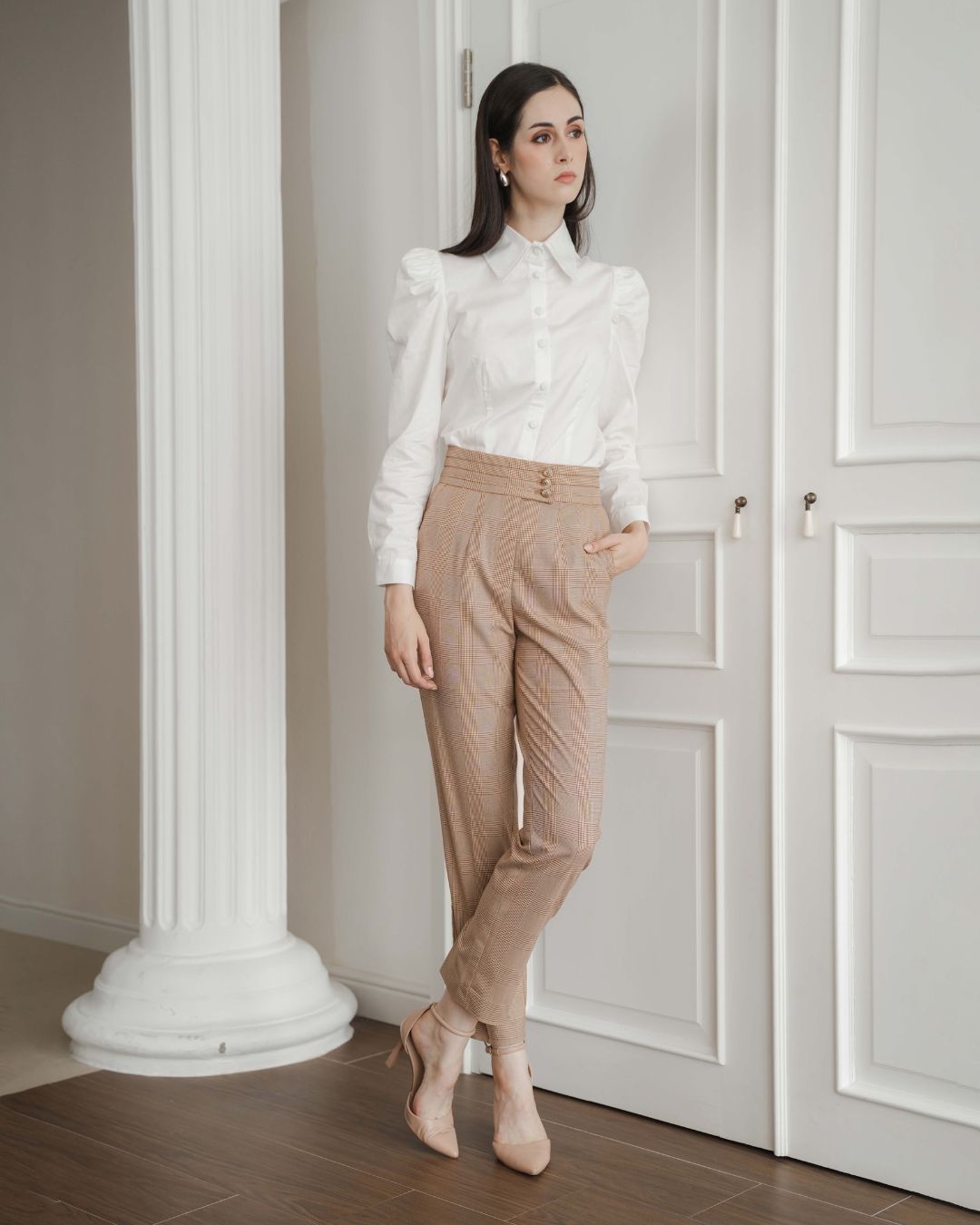 Cliona Tweed Tripple Button Trousers