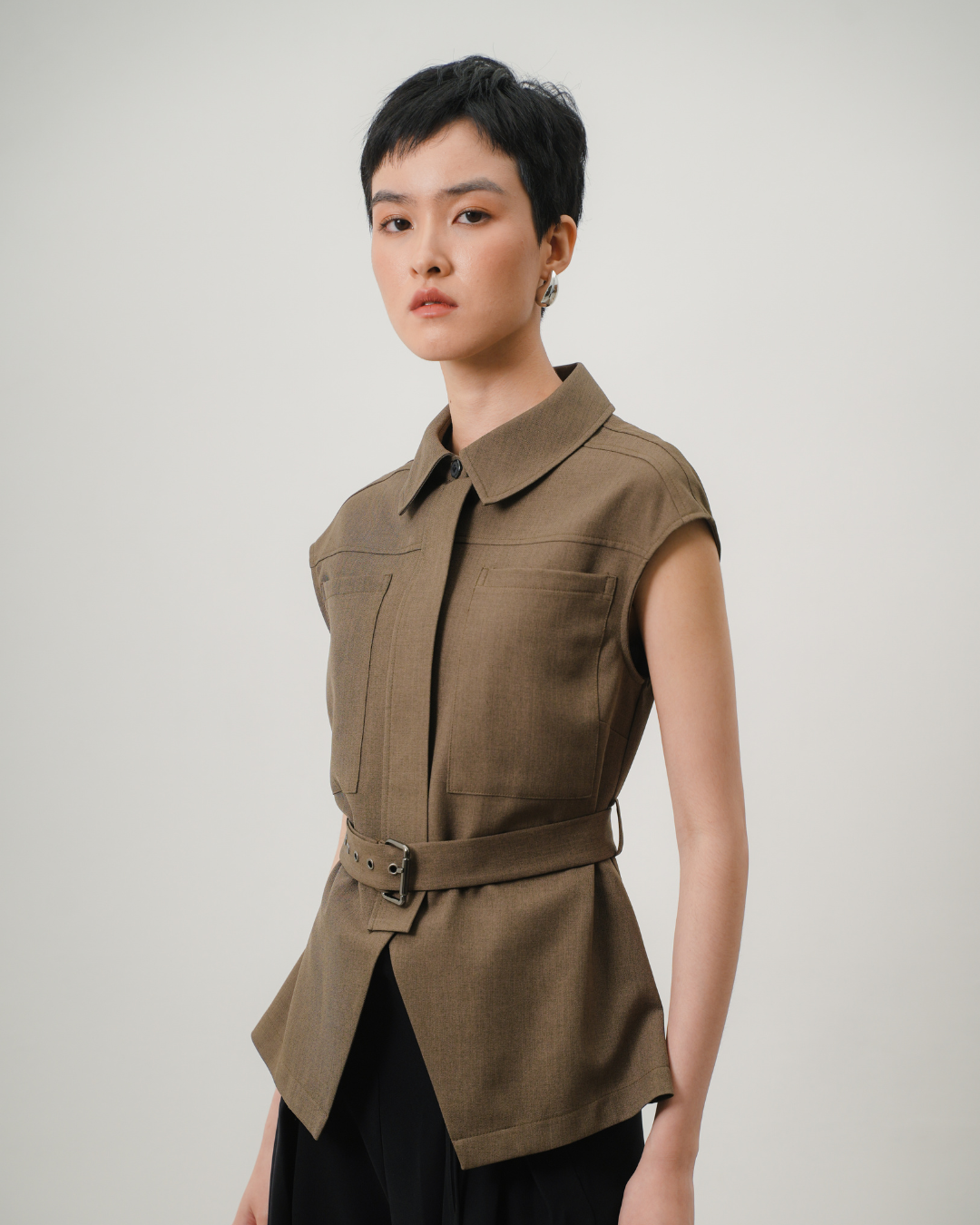 INVIO Vallie Belted Blouse | Atasan Kemeja Wanita - Resonance