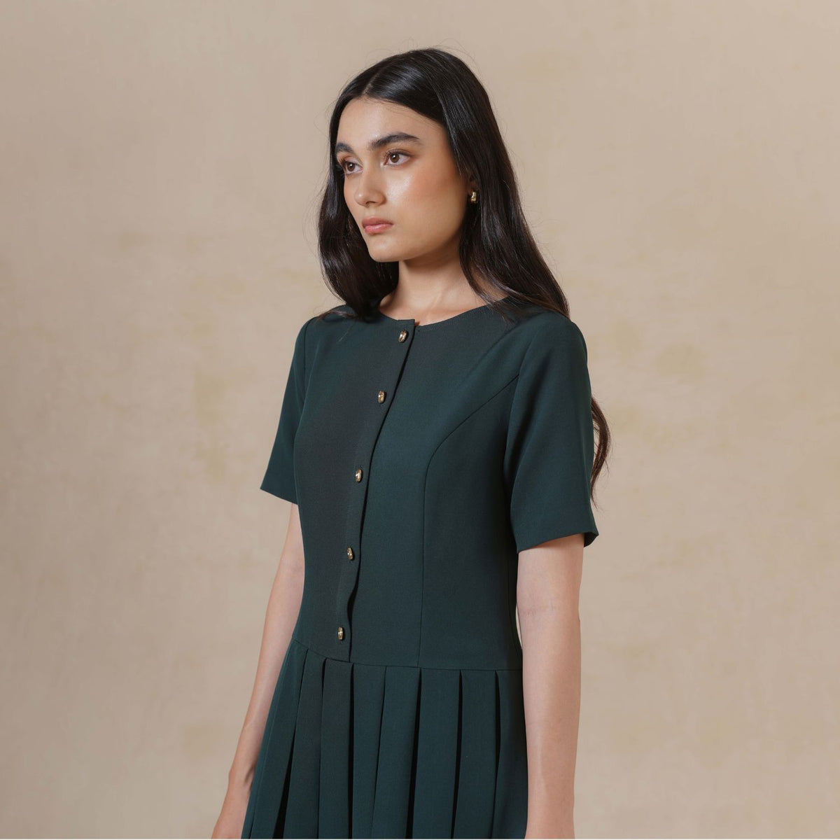 INVIO Debbie Pleated Midi Dress | Dress Wanita - Marea Collection