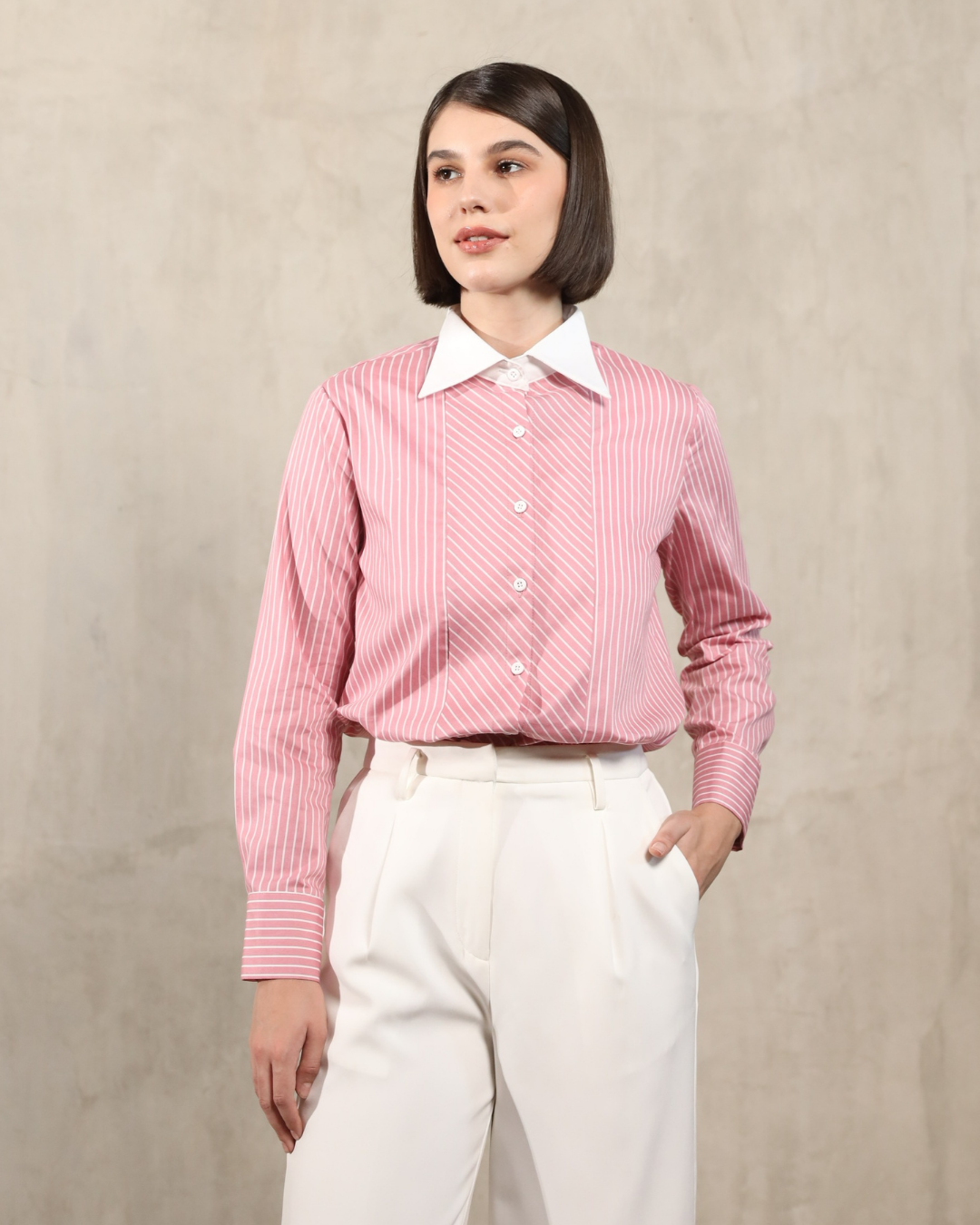 Jovany Multiway Stripe Shirt | Kemeja Wanita - Classy Missy