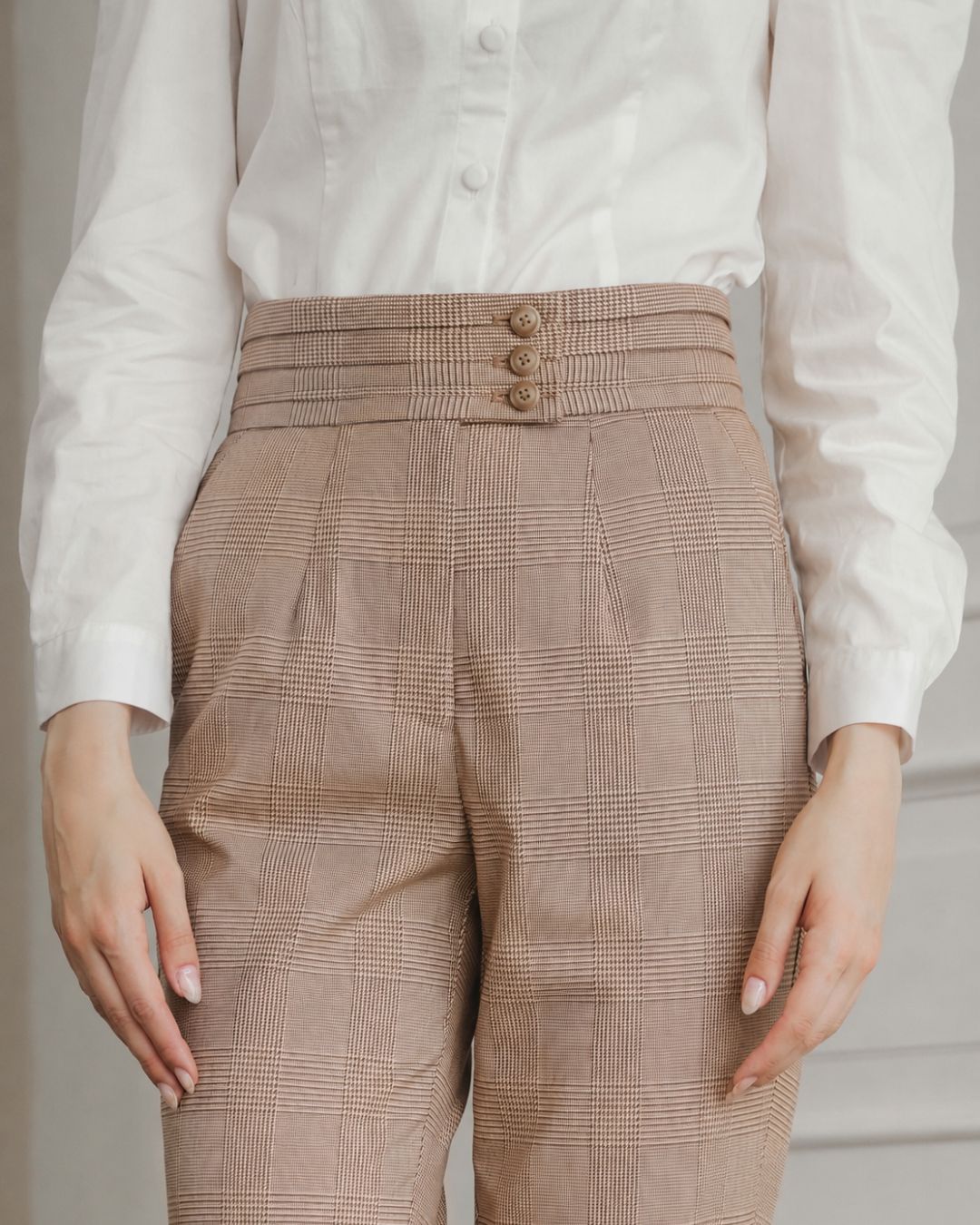 Cliona Tweed Tripple Button Trousers