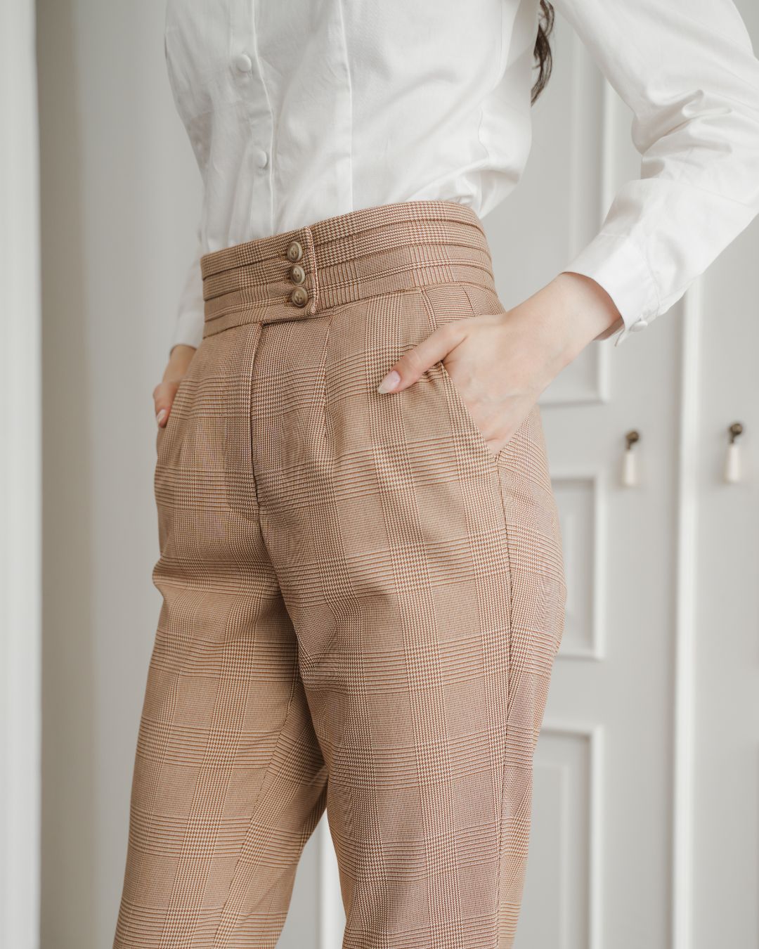 Cliona Tweed Tripple Button Trousers