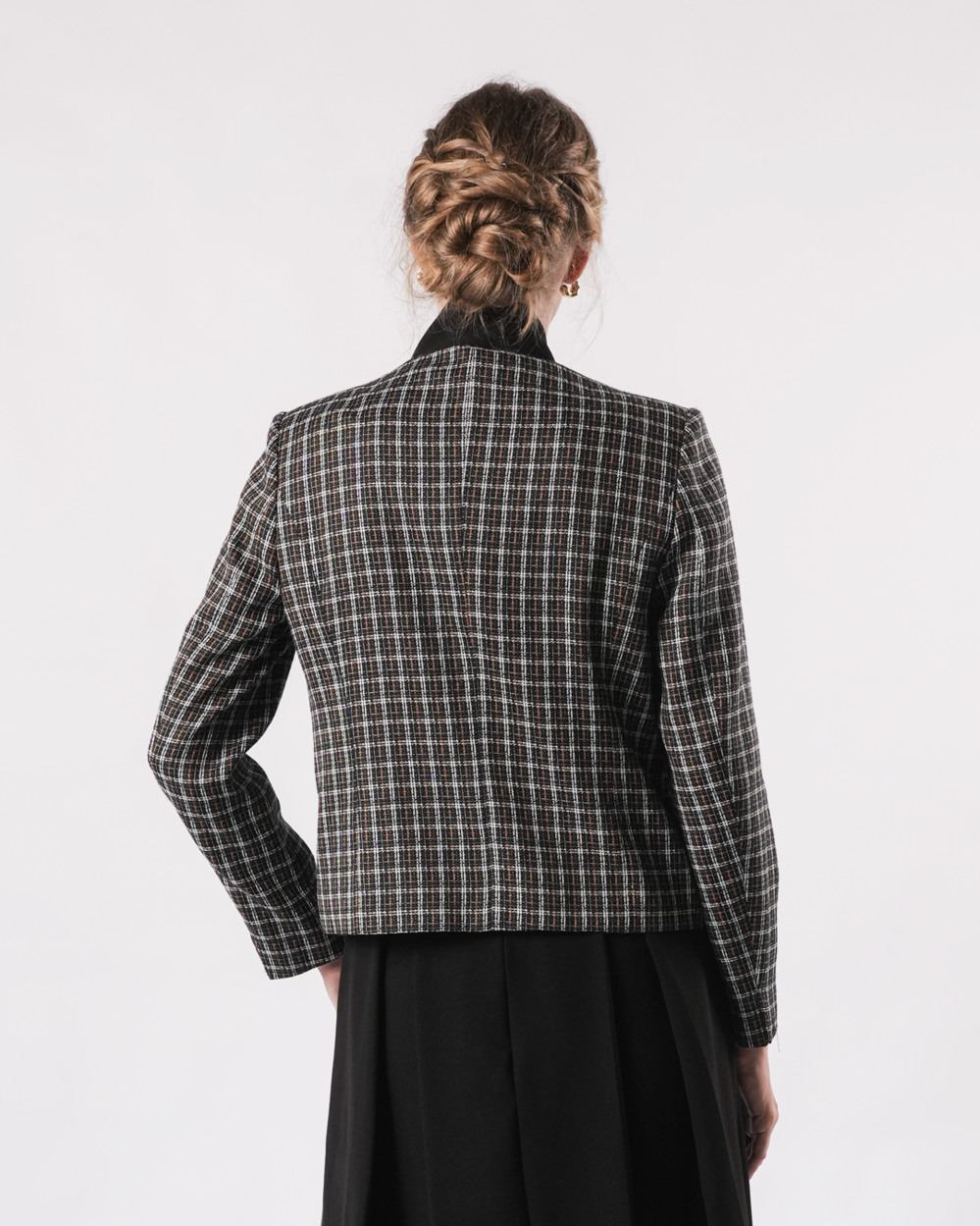 INVIO Yvette Overlap Front Tweed Jacket | Jaket Wanita - Marielle