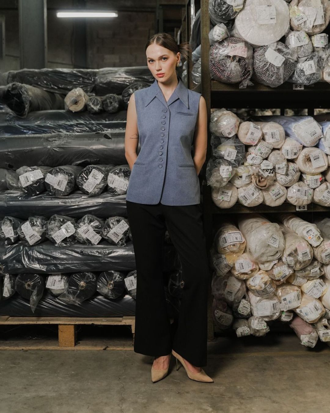 INVIO Zorea Multi Button Vest | Rompi Atasan Wanita - Atelier Collection