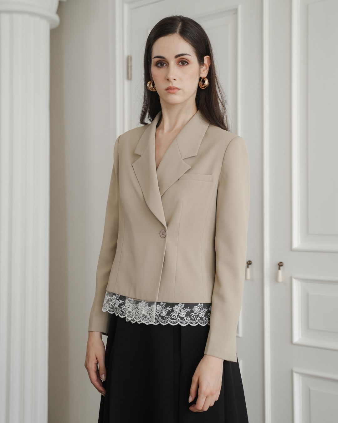 Collette Lace Trim Blazer