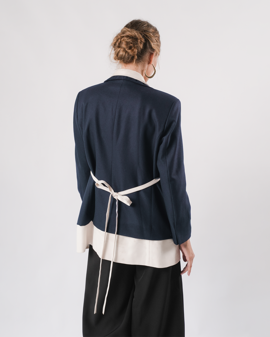 INVIO Yevanka Double Layer Belted Oversized Blazer | Blazer Wanita - Marielle