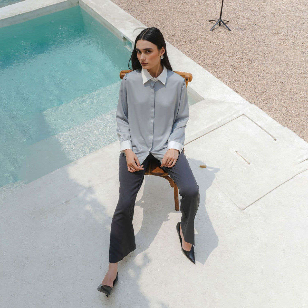 INVIO Dareen Shoulder Button Shirt | Kemeja Wanita - Marea Collection