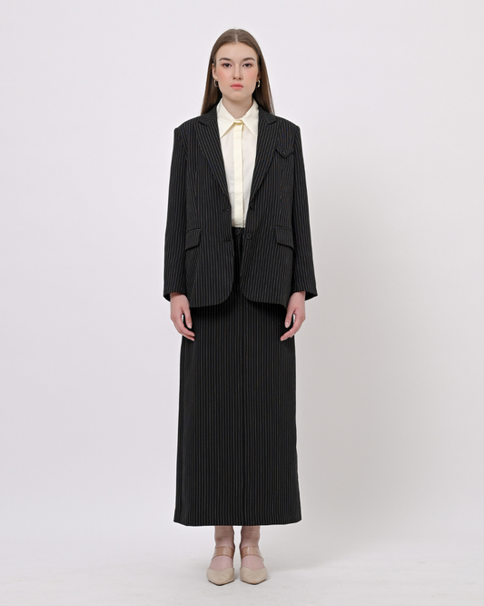 Heriette Oversized Stripe Blazer | Jas Wanita - Everlasting