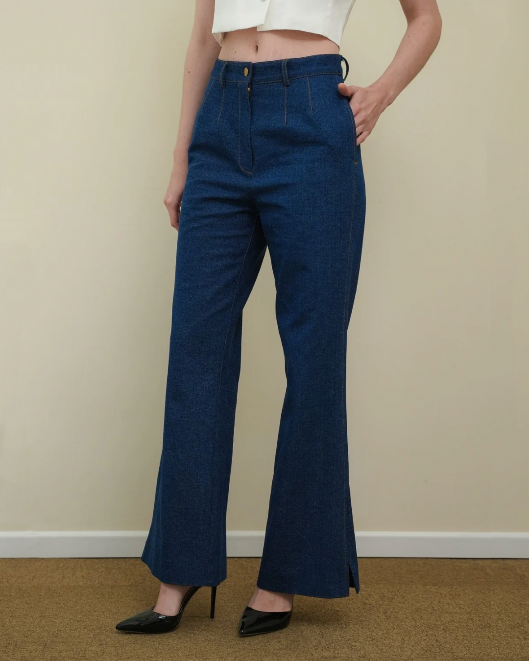 Fedra Slit Denim Trouser