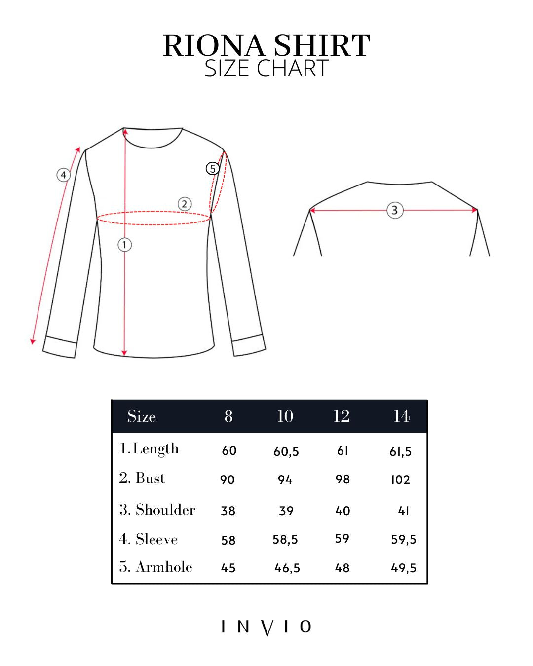 INVIO Riona V-Neck Collar Stripe Shirt | Kemeja Atasan Wanita - Aurist