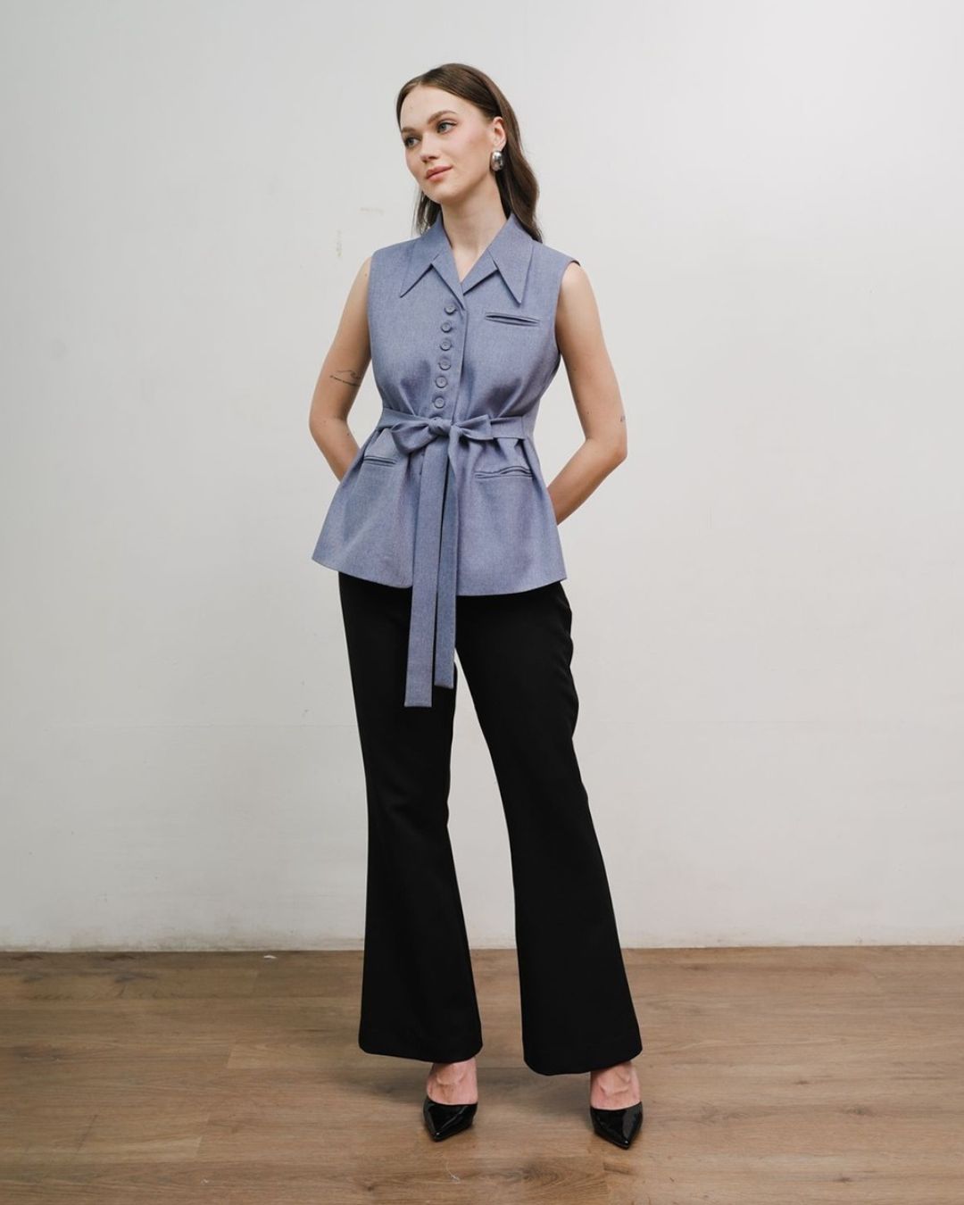 INVIO Zorea Multi Button Vest | Rompi Atasan Wanita - Atelier Collection