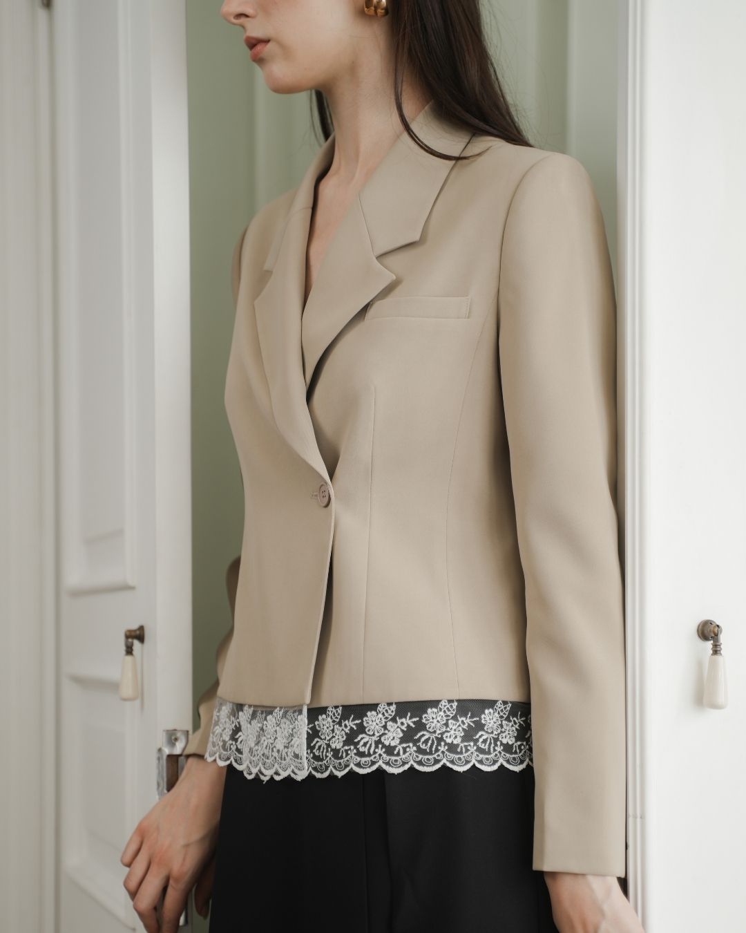 Collette Lace Trim Blazer