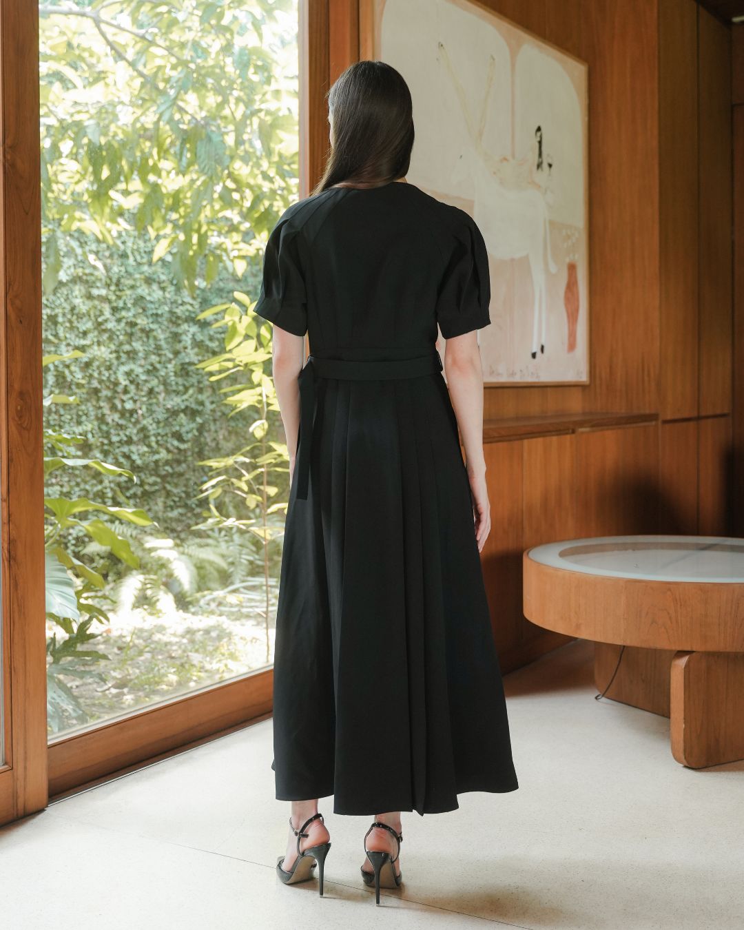 INVIO Belluvia Belted Pleated Dress | Dress Wanita - Amber Collection
